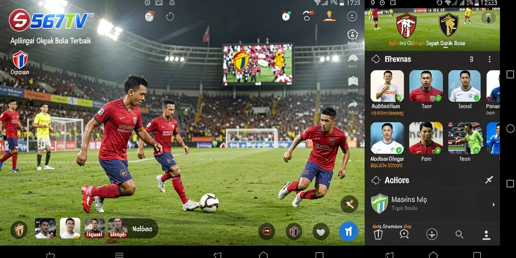 Tampilan gameplay 567TV dengan antarmuka yang menarik dan informasi sepak bola lengkap.