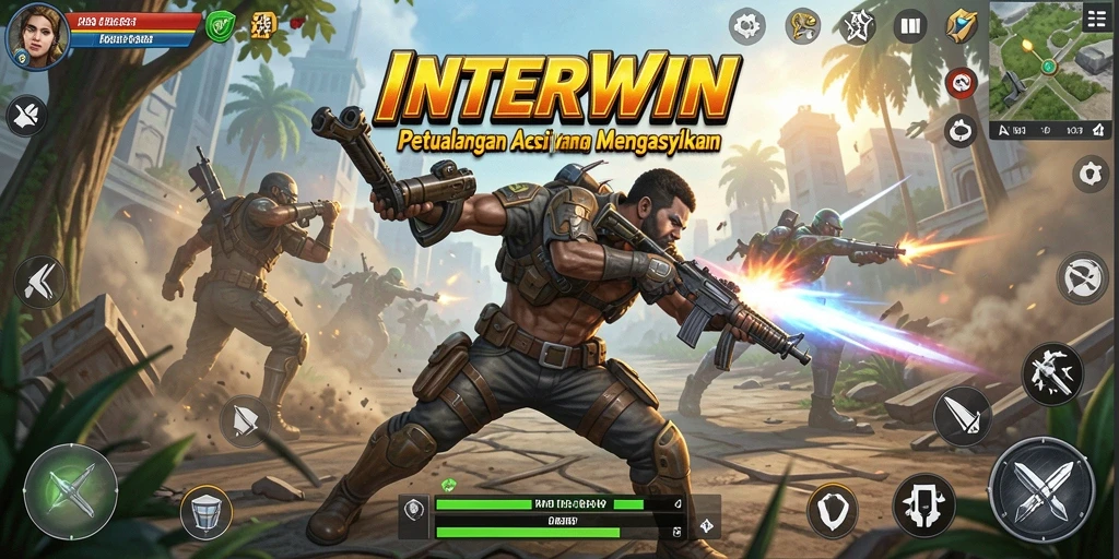 Tampilan gameplay INTERWIN dengan aksi mendebarkan dan grafis memukau.
