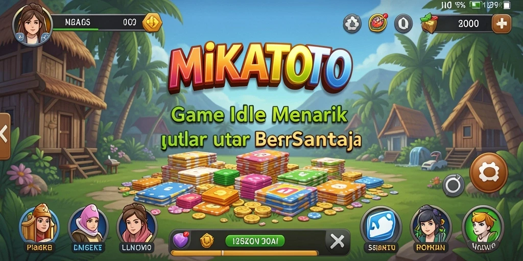 Screenshot gameplay MIKATOTO menampilkan karakter yang sedang mengumpulkan sumber daya.