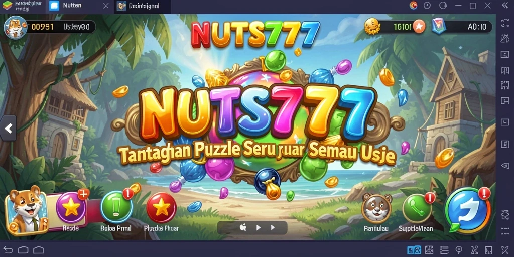 Tampilan gameplay seru NUTS777 yang menantang di setiap level.