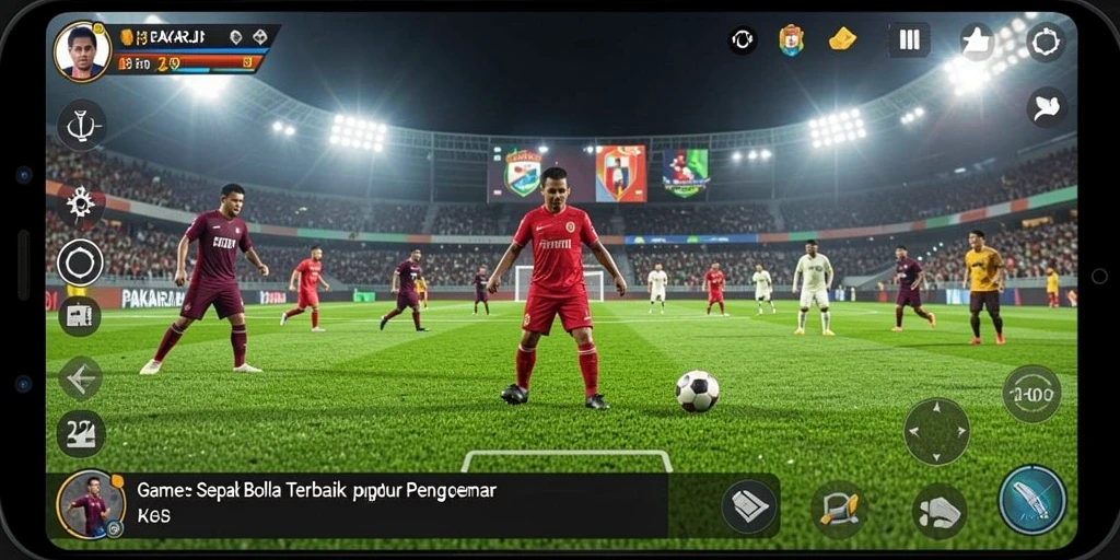 Tampilan gameplay PAKARJP yang menampilkan aksi sepak bola seru.
