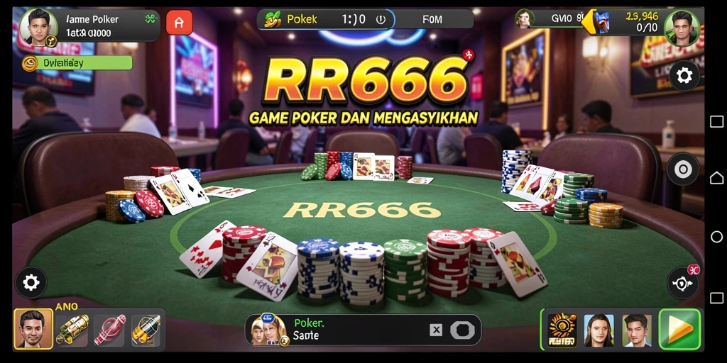 Tampilan gameplay Poker yang menegangkan dari RR666.
