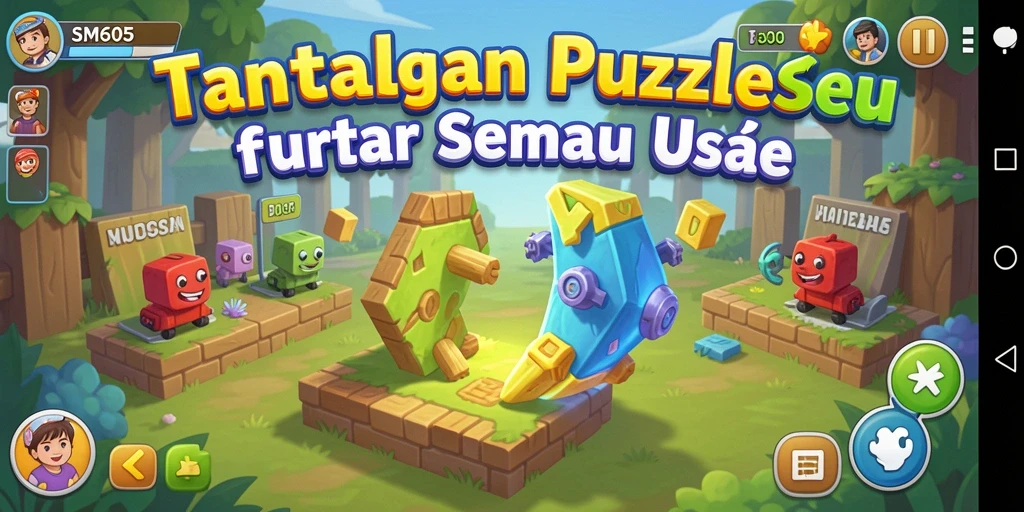 Screenshot gameplay SM605 menampilkan tantangan Puzzle yang menarik dan menawan.