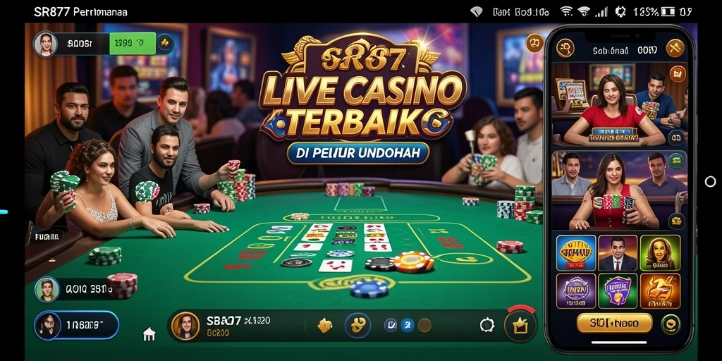 Screenshot SR877 menampilkan dealer profesional dalam permainan Live Casino yang seru.