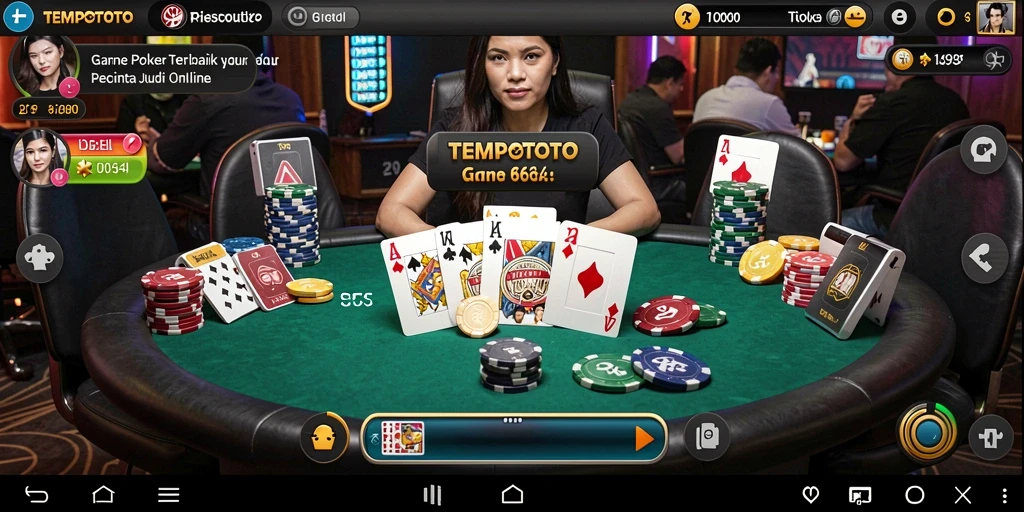Screenshot gameplay Poker di TEMPOTOTO yang seru dan interaktif.
