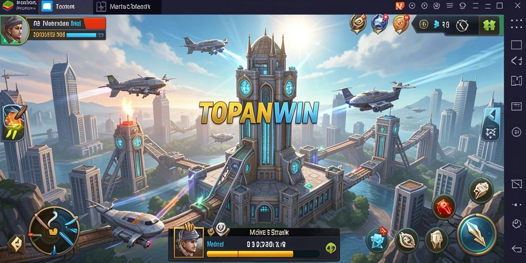 Gameplay yang mendebarkan di TOPANWIN dengan menara pertahanan yang strategis.