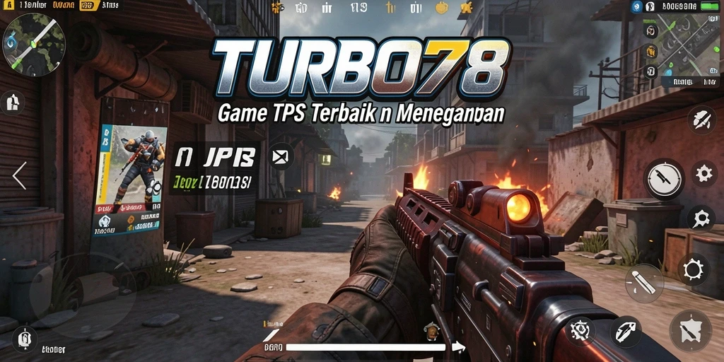 Screenshot utama TURBO78 menampilkan aksi pertempuran mendebarkan.
