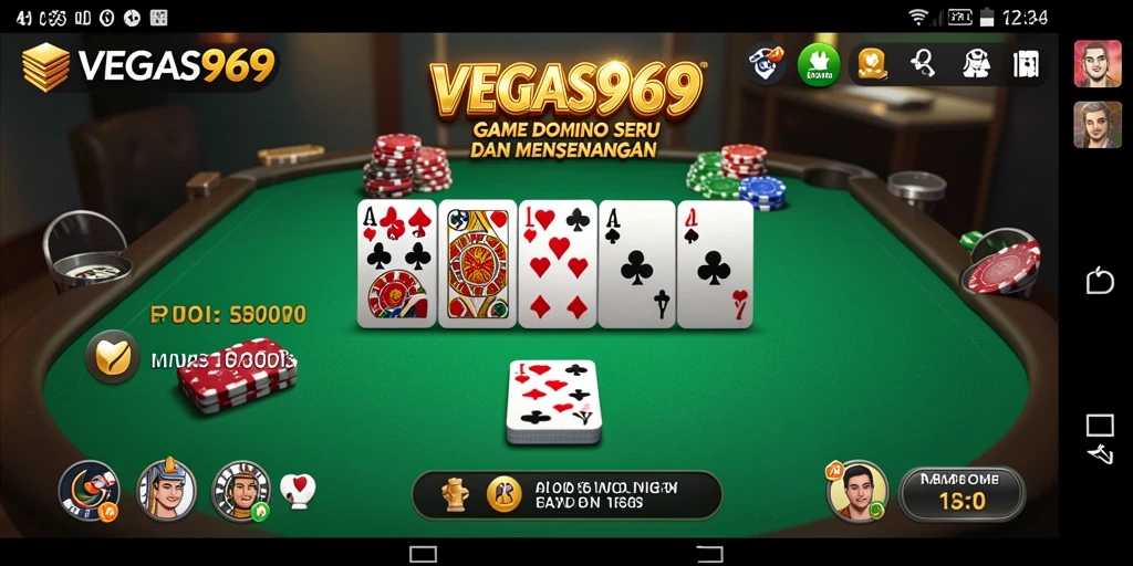 Tangkapan layar utama VEGAS969 menampilkan gameplay seru Domino.